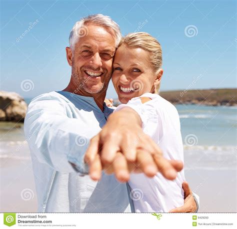 Happy Mature Couple Having Fun At The Beach Stock Image Image Of