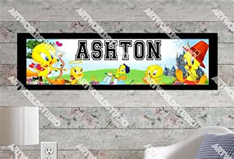 Tweety Bird 10x32 Personalized Name Poster With Border