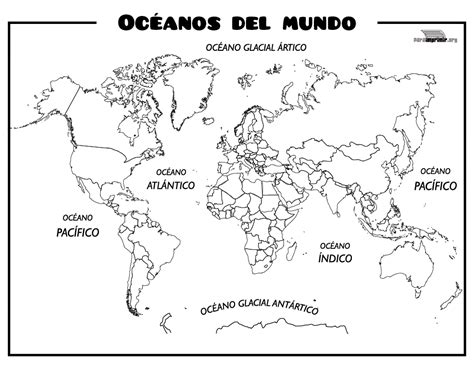 Mapa Mudo De Los Continentes Y Oceanos Para Imprimir Keziaeloise