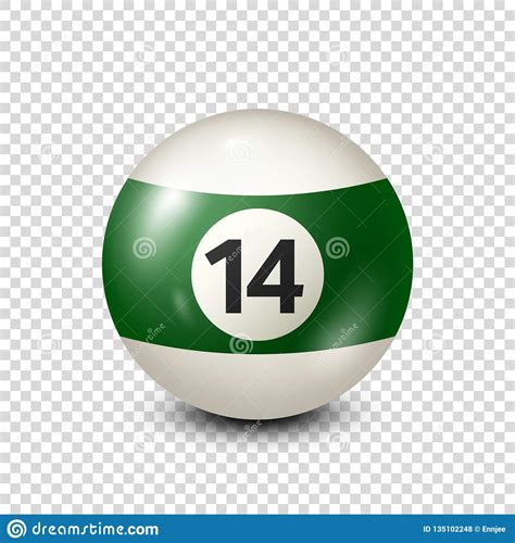 Billiardgreen Pool Ball With Number 14snooker Transparent Background