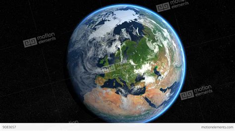 Europe From Space Zoom To Europe Earth From Space Stock