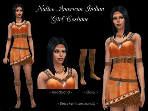 The Sims Resource Native American Indian Girl Costume By Cocobuzz