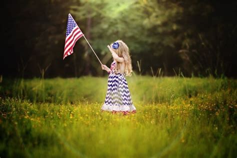 Woodlands Photographer Fourth Of July American Flag Child