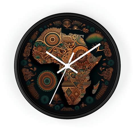 Africa Map Clock Africa Ornament Living Room Clock Africa Etsy
