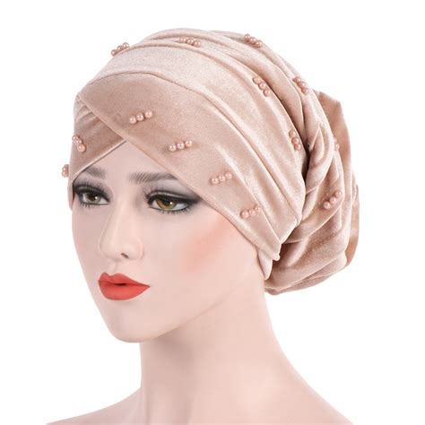 Candy Colors Women Beading Velvet Headwrap African Head Wrap Tie Scarf Twist Hair Band Turban