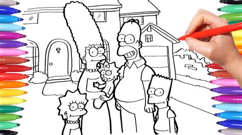 Simpsons Coloring Pages How To Draw Bart Homer Lisa And Marge
