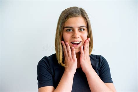 Girl Showing Different Emotions Stock Image Image Of Blond Caucasian