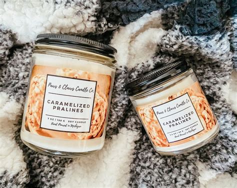 Caramelized Pralines Handmade Soy Wax Scented Candle Fall Etsy