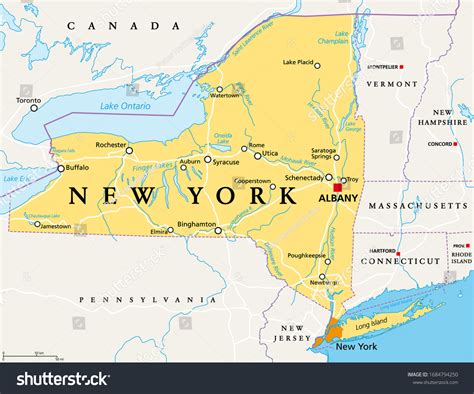 2 281 Political Map New York State Aiheista Kuvaa Kuvia