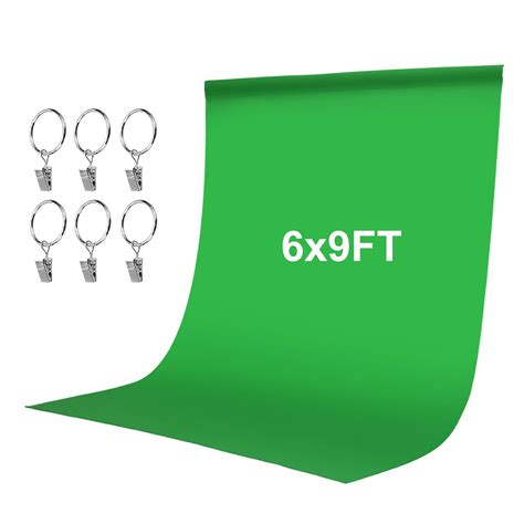 Buy Green Screen Mohoo 6x9 Ft Green Backdrop Free With 6 Ring Clips