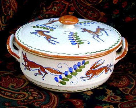 It's believed that food is at its best in taste and nutritional value when cooked in. Vintage Vulcania Terra Cotta Covered Casserole Tuscany ...