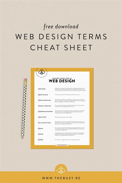 Common Web Design Terms Cheat Sheet With Images Web Design Cheat