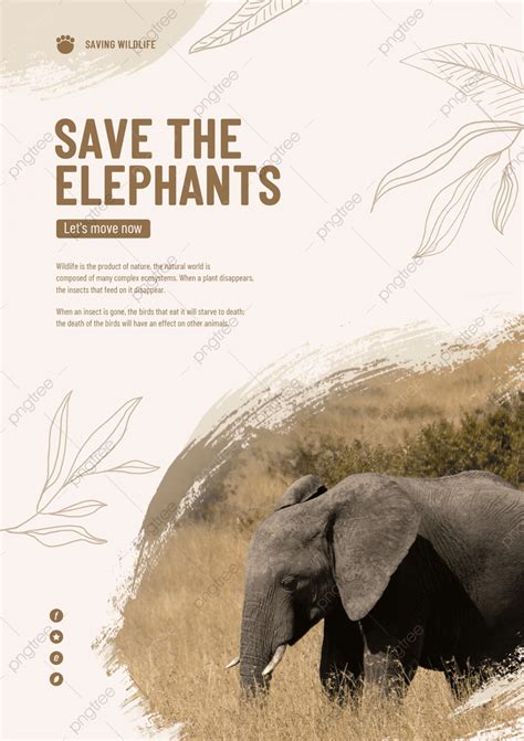 Proteja O Cartaz Da Publicidade Do Elefante Modelo Para Download