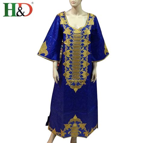 Free Shippingnew Fashion African Design Bazin Riche Embroidery Dress