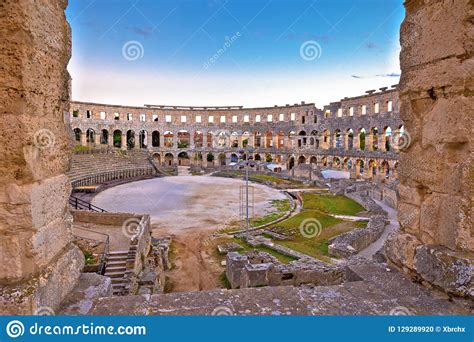 Arena Pula Historic Roman Amphitheater View Stock Photo Image Of