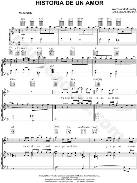 Óvakodik Északi Különc Historia De Un Amor Piano Partitura Gyöngysor