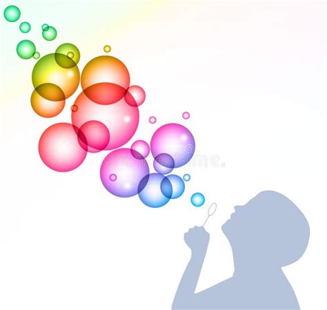 Child Blowing Bubbles Vector Background Stock Vector Illustration Of