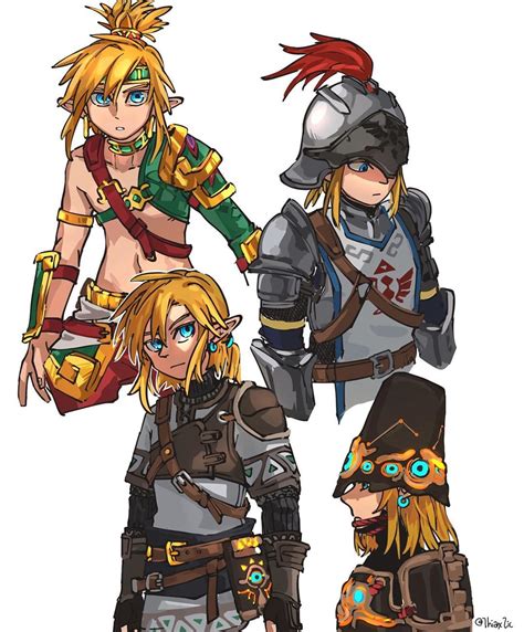 Legend Of Zelda Breath Of The Wild Art Link In Different Armor Sets