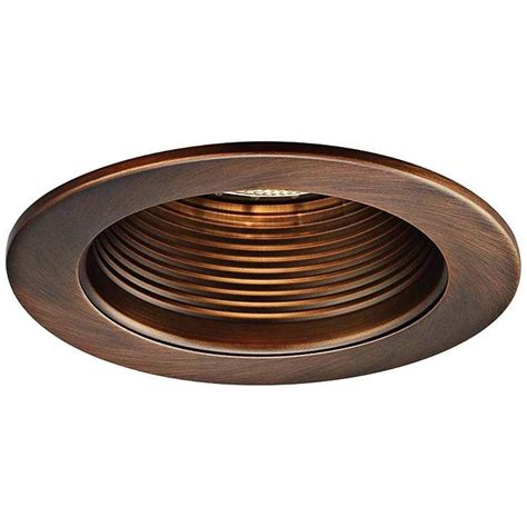 The trim on traditional recessed lighting can easily be ignored when it comes to the aesthetics of a room. WAC 4" Step Baffle Recessed Downlight Copper Bronze Trim ...