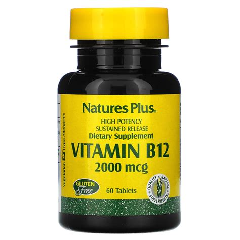 Natures Plus Vitamina B 12 2000 Mcg 60 Comprimidos Allnatural