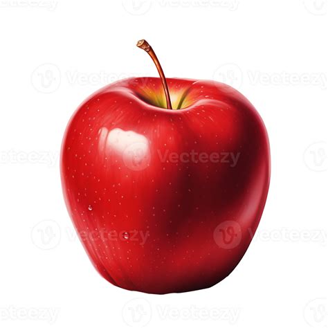 Ai Generated Red Apple Fruit Icon Isolated Transparent Background