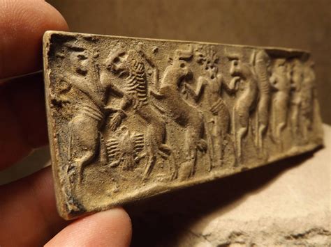 Sumerian Cylinder Seal Impression Master Of Animals Museum Replica