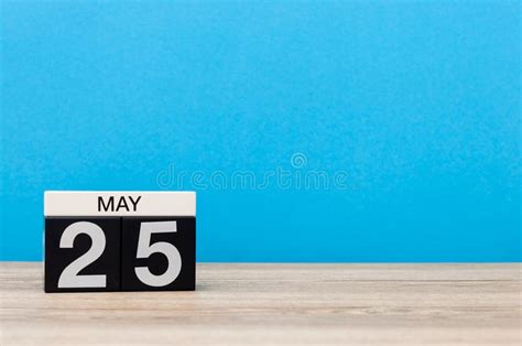 May 25th Day 25 Of Month Calendar On Blue Background Stock Photo