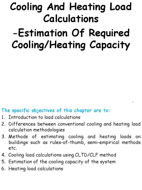 3 Cooling And Heating Load Calculations Ppt Hvac Heat Transfer