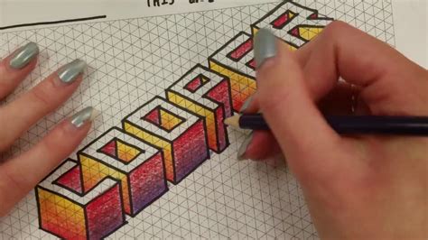 Isometric Lettering Timelapse Drawing 3d Letters Youtube