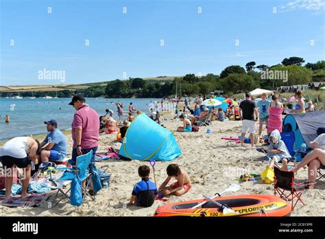 A Crowded Knoll Beach At Studland Bay On A Hot Sunny Summers Day