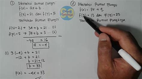 Tutorial Cara Menentukan Nilai Dan Rumus Fungsi Linear Pada Bab Relasi