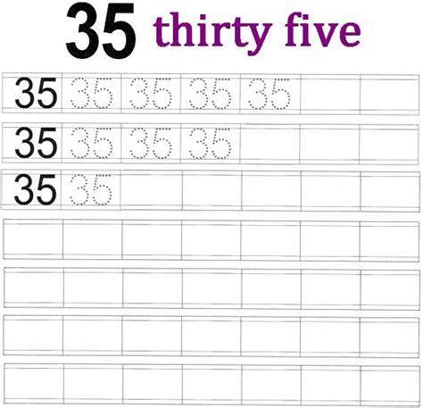 Printable Numbers 1 35