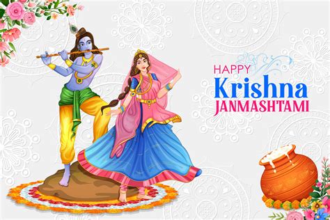 Lord Krishna In Happy Janmashtami Festival Background Of India 3244986