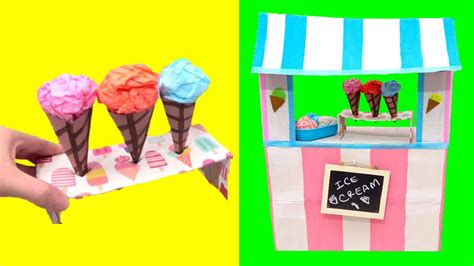Diy Cardboard Ice Cream Shop Stand Kitchen Youtube