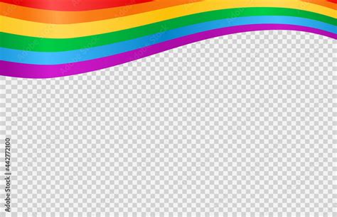 Waving Rainbow Lgbt Flag Isolated On Png Or Transparent Background