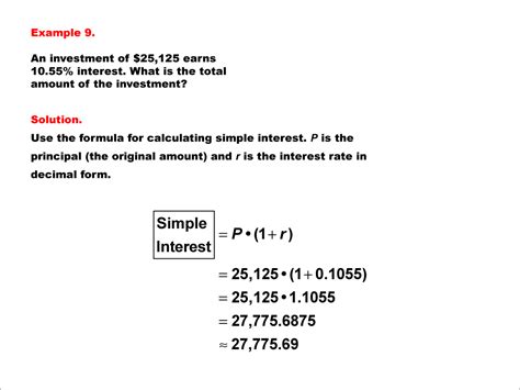 Math Example Math Of Money Simple Interest Example 9 Media4math