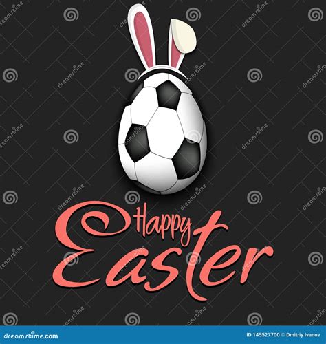 Happy Easter Soccer Ball In The Form Of A Egg Stock Vector