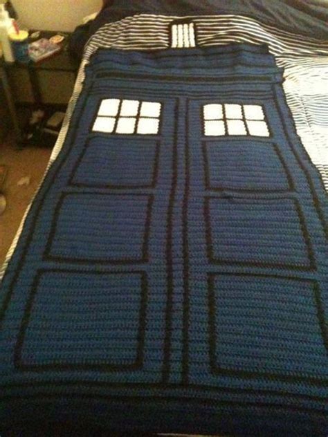 Tardis Afghan Etsy Comfy Blankets Tardis Afghan