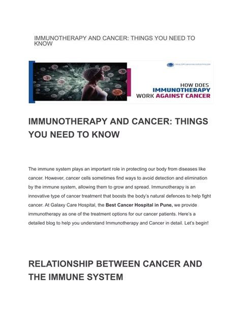 Ppt Immunotherapy And Cancer Things You Need To Know Powerpoint Presentation Id