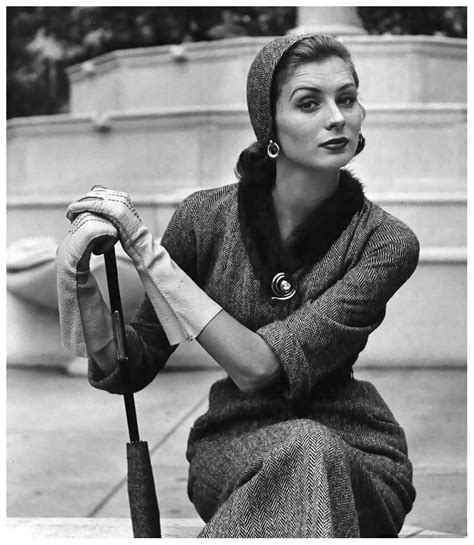 Suzy Parker In Herringbone Tweed Fashions 1951 Image © Nina Leen