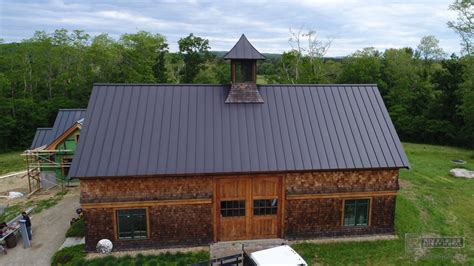 Matte Black Kynar Aluminum Metal Roofing With Cupola And Curved Panels