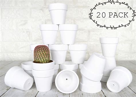 My Urban Crafts 20 Pcs White Terracotta Clay Pots 25 Inch Small