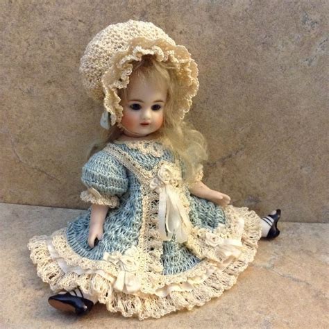 Ooak Victorian Style Crocheted Dress Set For 7 7 12 All Bisque Doll