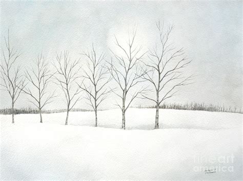 Birch Trees Under The Winter Sun Painting By Christopher Shellhammer