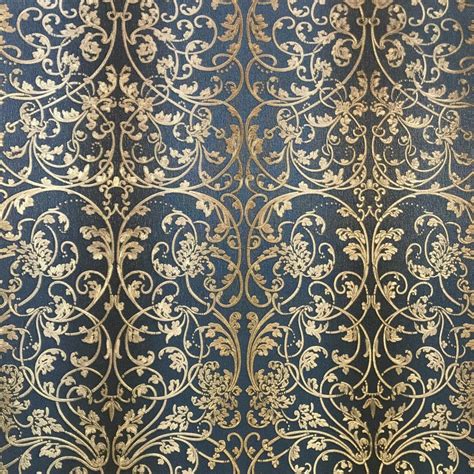 8545 03 Navy Blue Gold Damask Wallpaper Wallcoveringsmart