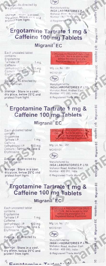 Migranil Ec Strip Of 10 Tablets Uses Side Effects Price And Dosage