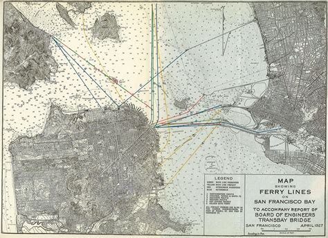 Map Showing Ferry Lines On San Francisco Bay To Accompany Flickr