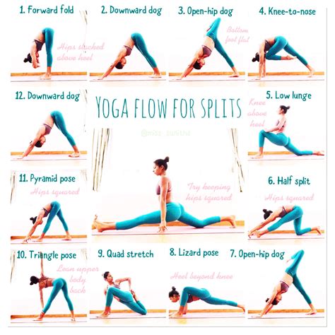 Yoga Poses And Flow For Splits Hip Openers And Hamstring Stretches Miss Sunitha