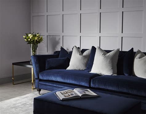 Velvet Sofa Living Room Panelling Blue Sofas Living Room Blue