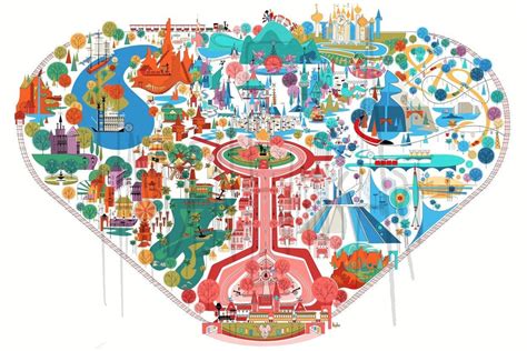 Vintage Disneyland Inspired Fun Map Illustration Etsy Vintage